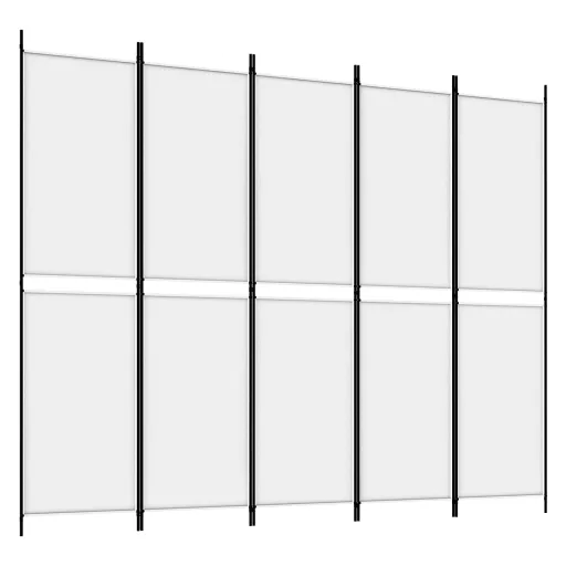 Fehér 5 paneles paraván 250x200 cm szövet