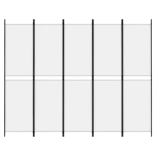 Fehér 5 paneles paraván 250x200 cm szövet