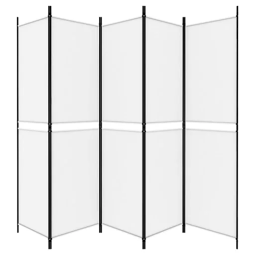 Fehér 5 paneles paraván 250x200 cm szövet