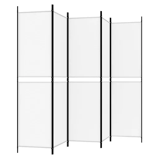 Fehér 5 paneles paraván 250x200 cm szövet