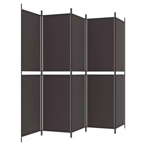 5 paneles barna szövet paraván 250x200 cm