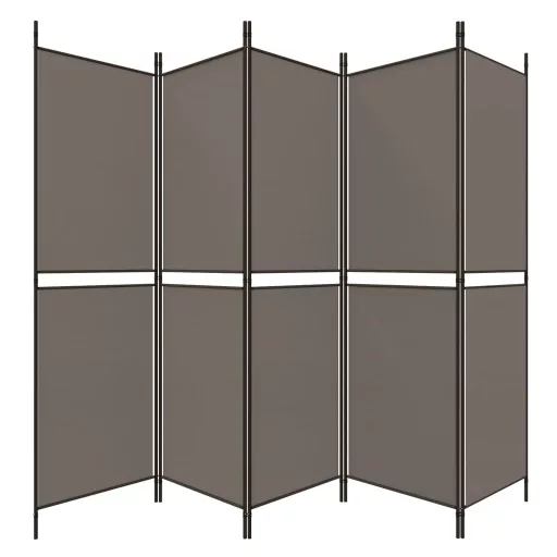5 paneles antracitszürke szövet térelválasztó 250x200 cm