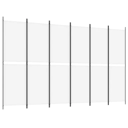 6 paneles fehér szövet térelválasztó 300x200 cm
