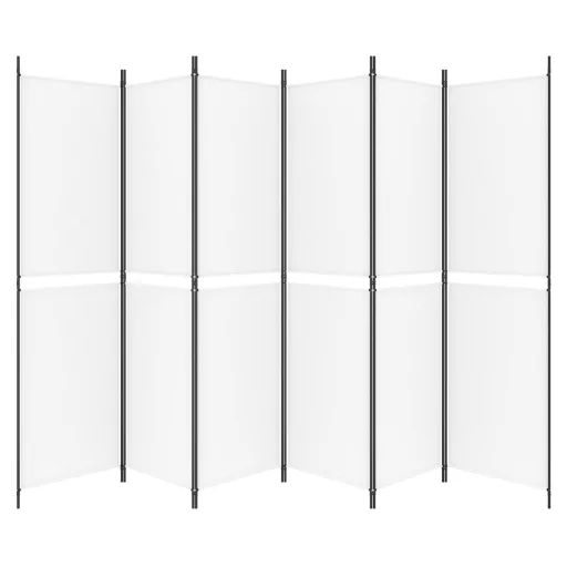 6 paneles fehér szövet térelválasztó 300x200 cm