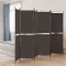 6 paneles barna szövet paraván 300x200 cm
