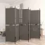 6 paneles antracitszürke szövet térelválasztó 300x200 cm