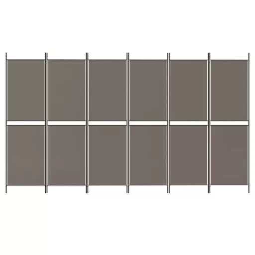 6 paneles antracitszürke szövet térelválasztó 300x200 cm