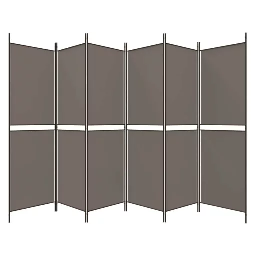 6 paneles antracitszürke szövet térelválasztó 300x200 cm