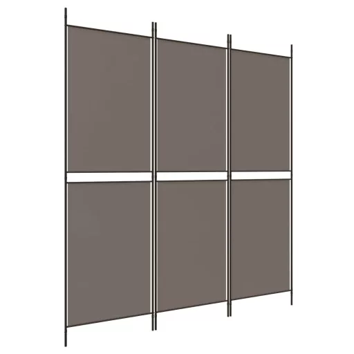 3 paneles antracitszürke szövet térelválasztó 150 x 220 cm