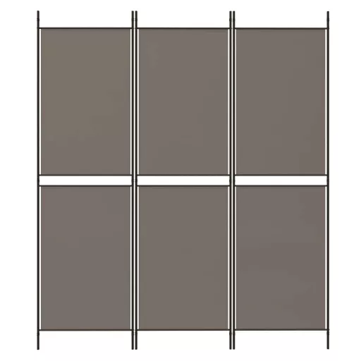 3 paneles antracitszürke szövet térelválasztó 150 x 220 cm