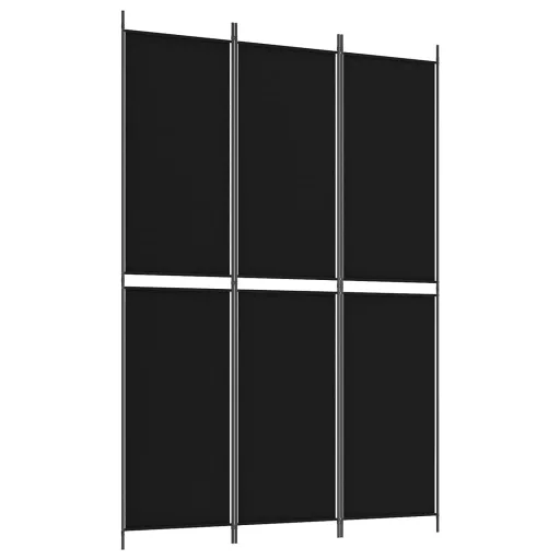 3 paneles fekete szövet térelválasztó 150x220 cm