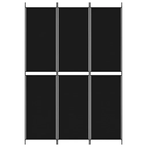 3 paneles fekete szövet térelválasztó 150x220 cm