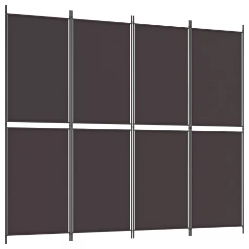 4 paneles barna szövet paraván 200x220 cm