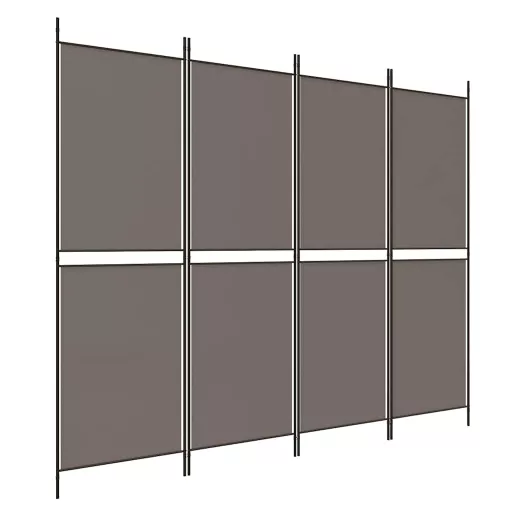 4 paneles antracitszürke szövet térelválasztó 200x220 cm