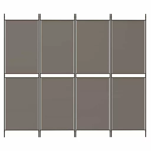 4 paneles antracitszürke szövet térelválasztó 200x220 cm