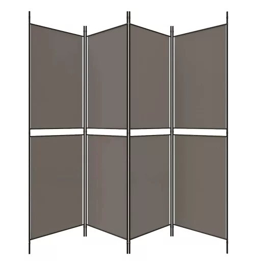4 paneles antracitszürke szövet térelválasztó 200x220 cm