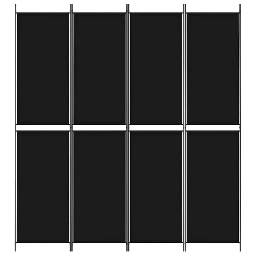 4 paneles fekete szövet térelválasztó 200x220 cm