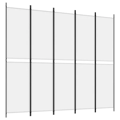 Fehér 5 paneles paraván 250x220 cm szövet