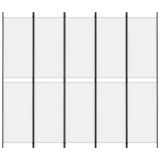 Fehér 5 paneles paraván 250x220 cm szövet