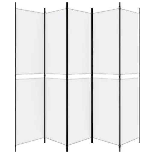Fehér 5 paneles paraván 250x220 cm szövet