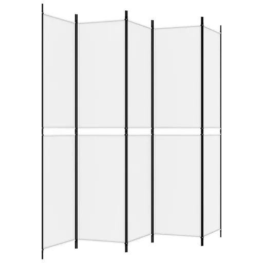 Fehér 5 paneles paraván 250x220 cm szövet