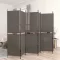 6 paneles antracitszürke szövet térelválasztó 300 x 220 cm