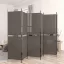 6 paneles antracitszürke szövet térelválasztó 300 x 220 cm