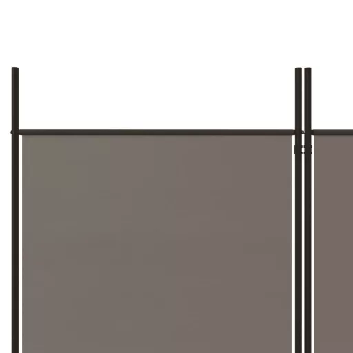 6 paneles antracitszürke szövet térelválasztó 300 x 220 cm