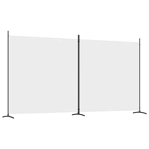 2 paneles fehér szövet térelválasztó 348x180 cm