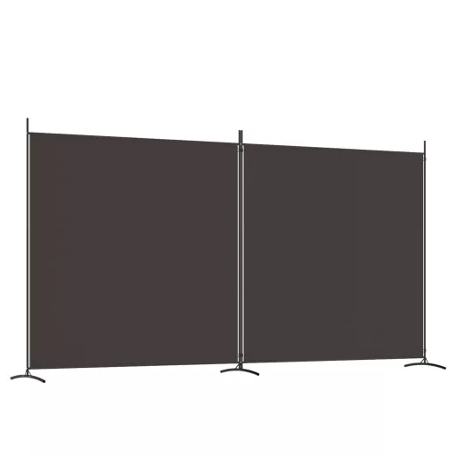 2 paneles barna szövet paraván 348x180 cm