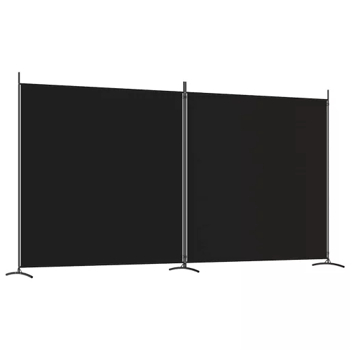 2 paneles fekete szövet térelválasztó 348 x 180 cm