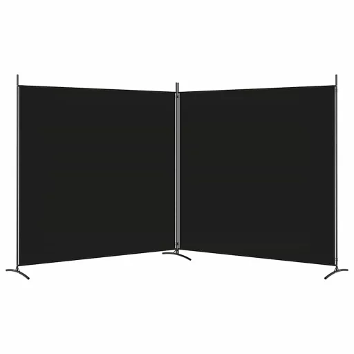 2 paneles fekete szövet térelválasztó 348 x 180 cm