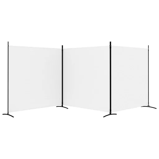 2 paneles fehér szövet térelválasztó 525x180 cm