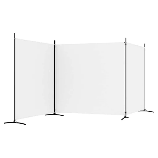 2 paneles fehér szövet térelválasztó 525x180 cm