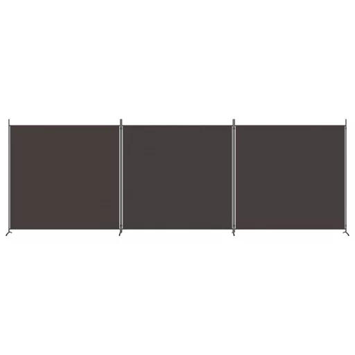3 paneles barna szövet paraván 525x180 cm