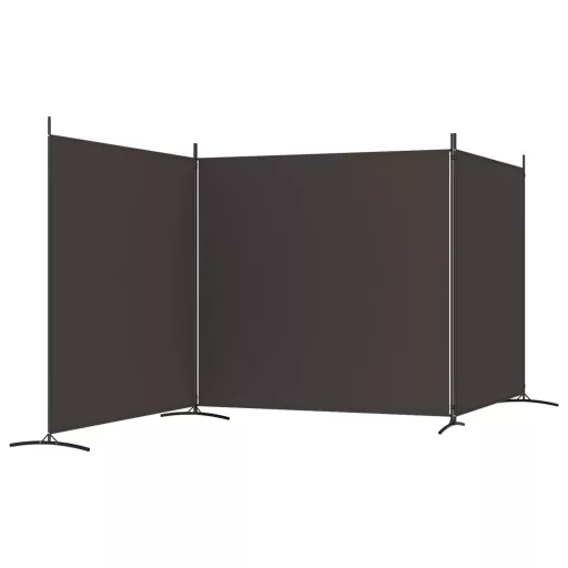 3 paneles barna szövet paraván 525x180 cm