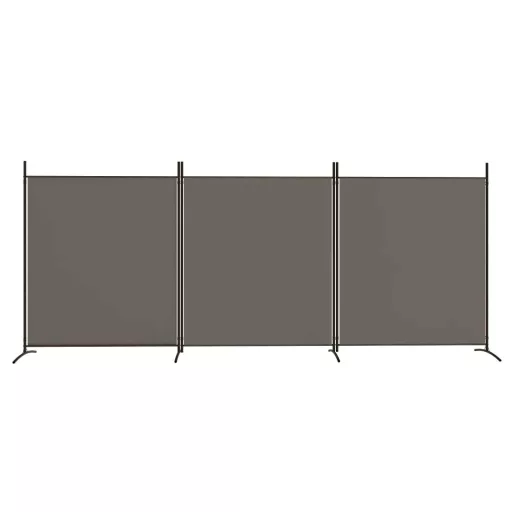 3 paneles antracitszürke szövet térelválasztó 525x180 cm
