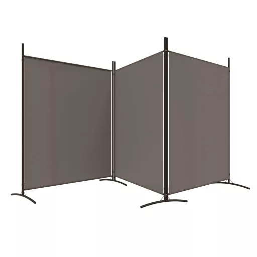 3 paneles antracitszürke szövet térelválasztó 525x180 cm