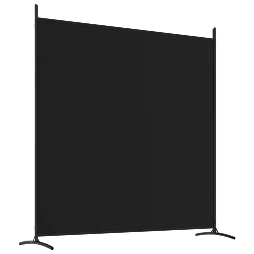 3 paneles fekete szövet térelválasztó 525x180 cm