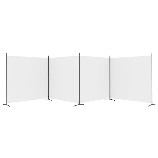 4 paneles fehér szövet térelválasztó 698x180 cm