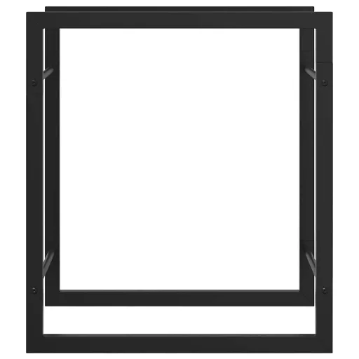 Fekete acél tűzifatároló állvány 50 x 28 x 56 cm