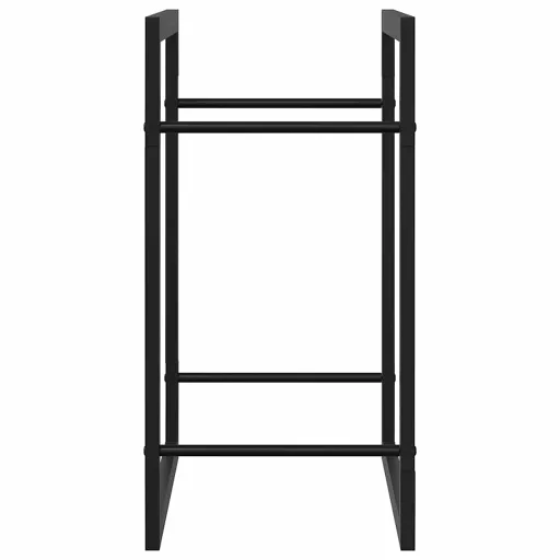 Fekete acél tűzifatároló állvány 50 x 28 x 56 cm