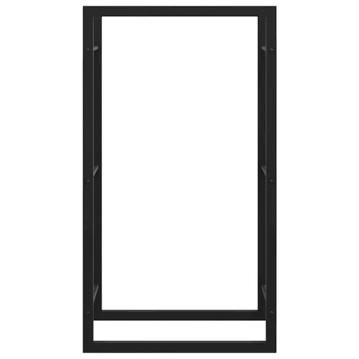 Fekete acél tűzifatároló állvány 50x28x94 cm