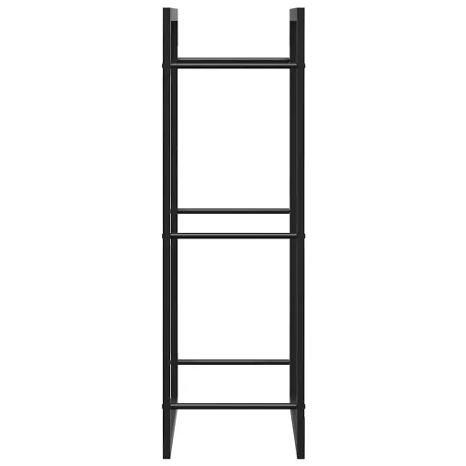 Fekete acél tűzifatároló állvány 50x28x94 cm