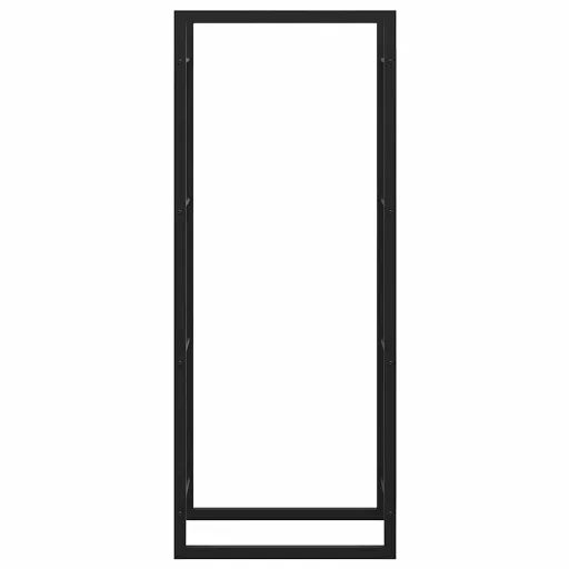 Fekete acél tűzifatároló állvány 50x28x132 cm