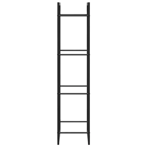 Fekete acél tűzifatároló állvány 50x28x132 cm