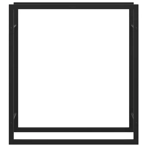 Fekete acél tűzifatároló állvány 80x28x86 cm