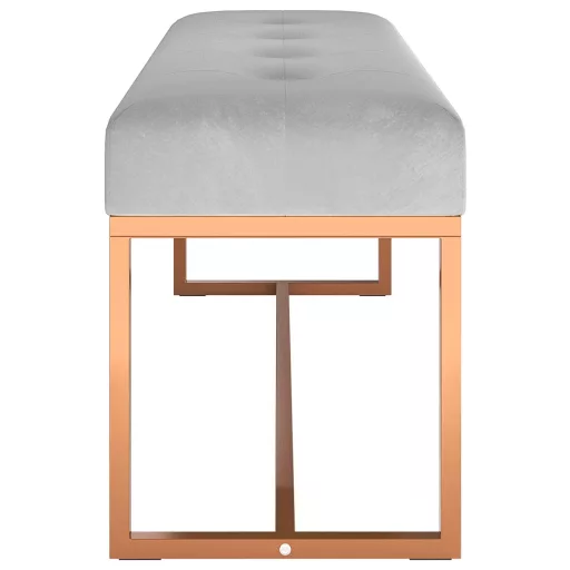 Szürke bársony pad 110 x 36 x 45 cm