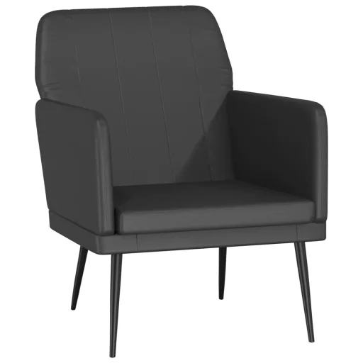 Fekete műbőr fotel 61 x 78 x 80 cm
