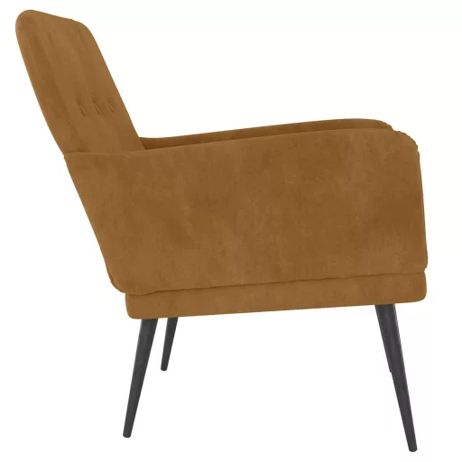 Barna bársonyfotel 62x79x79 cm